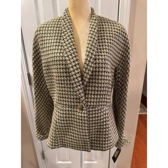 NEW Kasper Textured Tweed Open-Front Jacket – Women's Size 14 Career Business - Picture 2 of 9